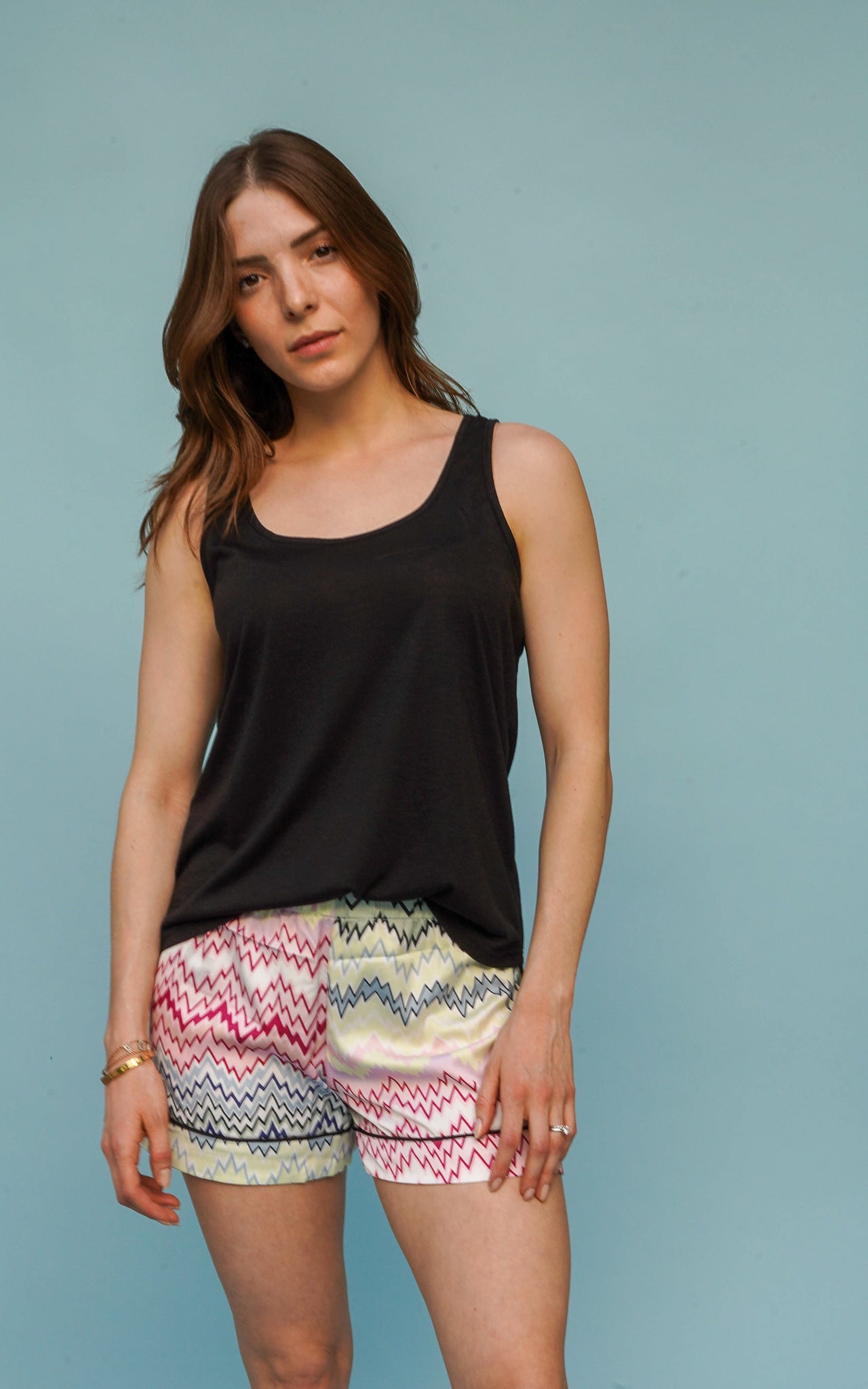 Pijama Short - Black Zigzag