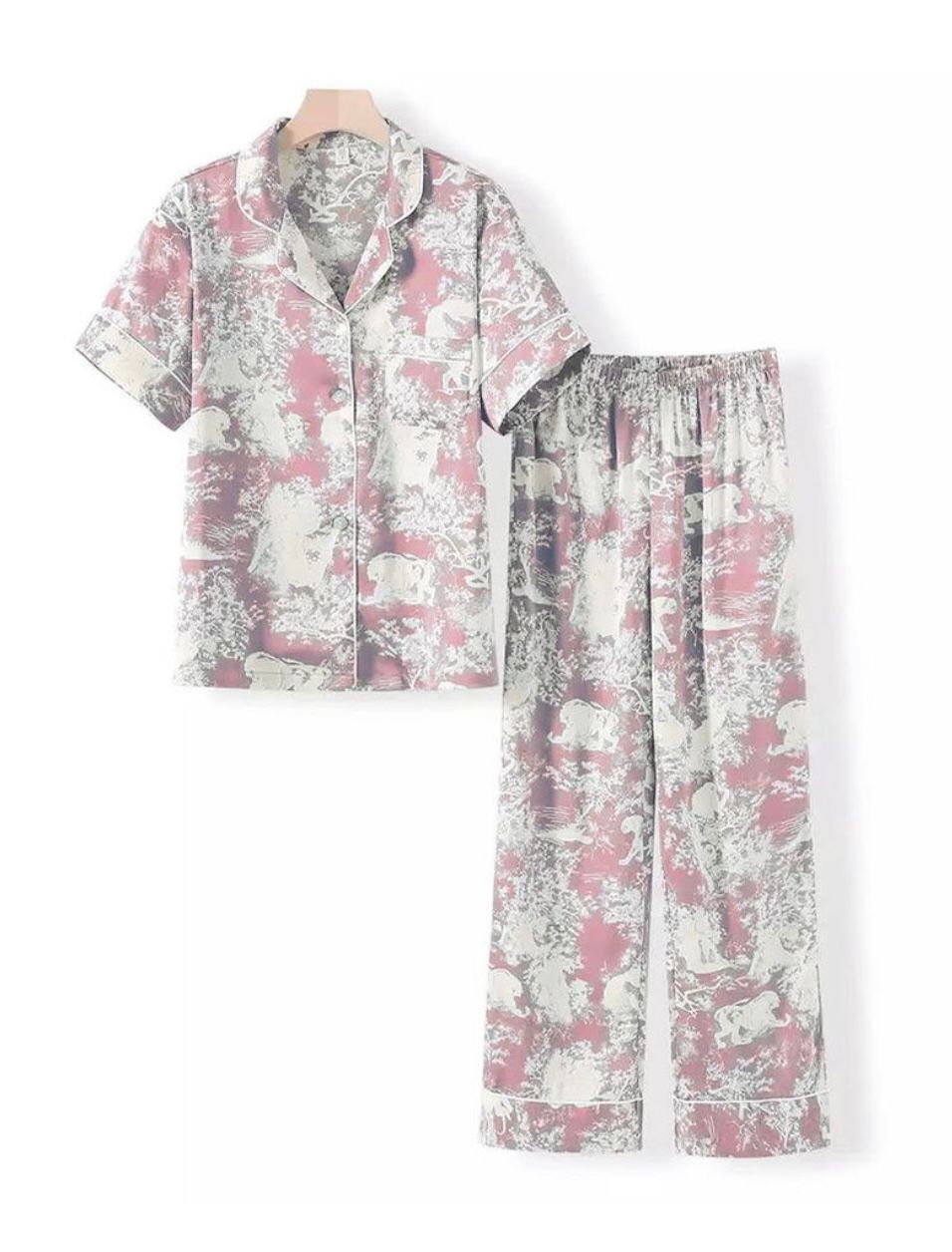 Pink Toile by Jouy Long